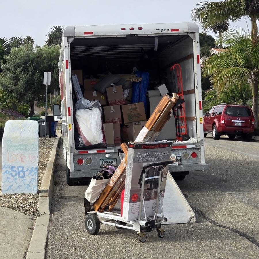 Hauling packed household items